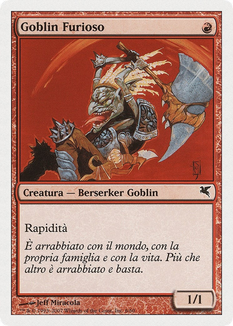 Image for Raging Goblin (Italian) - "Goblin Furioso" (I6) (Magic Encyclopedia 2005 (Salvat/Hachette)) - Magic: The Gathering