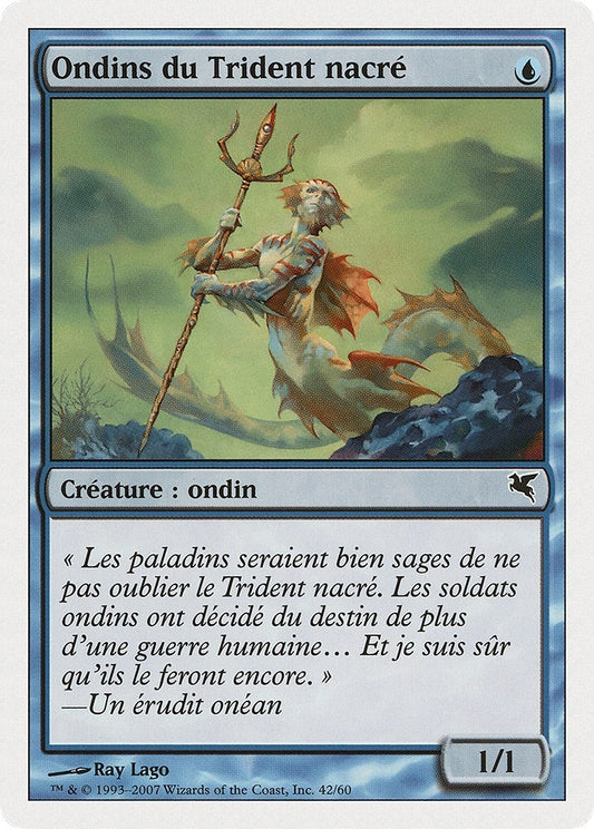 Image for Merfolk of the Pearl Trident (French) - "Ondins du Trident nacré" (E42) (Magic Encyclopedia 2005 (Salvat/Hachette)) - Magic: The Gathering