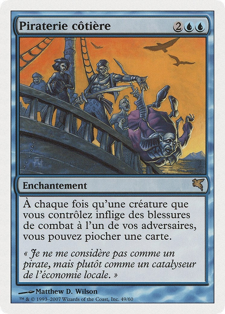 Image for Coastal Piracy (French) - "Piraterie côtière" (E49) (Magic Encyclopedia 2005 (Salvat/Hachette)) - Magic: The Gathering