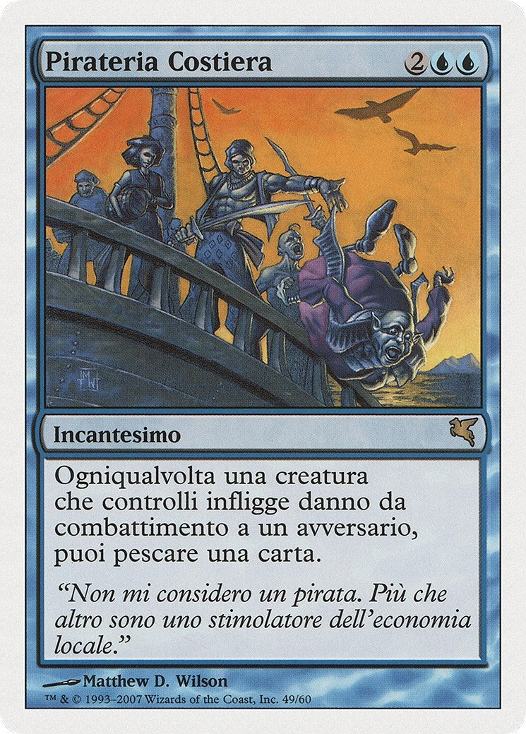 Image for Coastal Piracy (Italian) - "Pirateria Costiera" (E49) (Magic Encyclopedia 2005 (Salvat/Hachette)) - Magic: The Gathering
