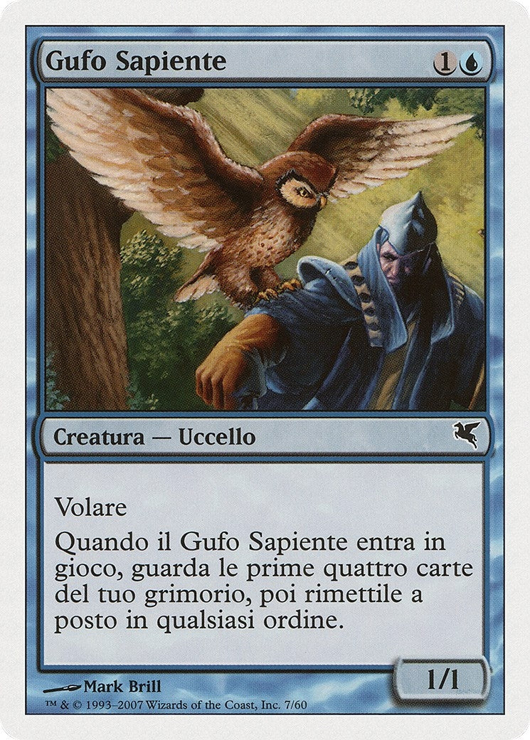 Image for Sage Owl (Italian) - "Gufo Sapiente" (E7) (Magic Encyclopedia 2005 (Salvat/Hachette)) - Magic: The Gathering