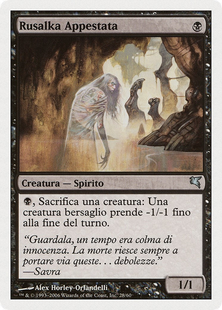 Image for Plagued Rusalka (Italian) - "Rusalka Appestata" (F28) (Magic Encyclopedia 2005 (Salvat/Hachette)) - Magic: The Gathering