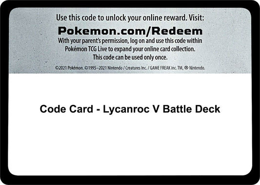 Image for Code Card - Lycanroc V Battle Deck (Miscellaneous Cards & Products) - Pokemon