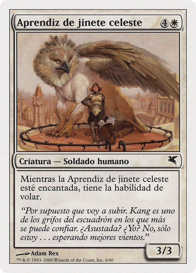 Image for Skyrider Trainee (Spanish) - "Aprendiz de jinete celeste" (G6) (Magic Encyclopedia 2005 (Salvat/Hachette)) - Magic: The Gathering