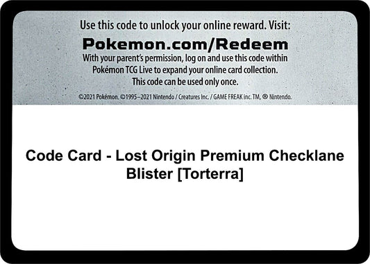 Image for Code Card - Lost Origin Premium Checklane Blister [Torterra] (SWSH11: Lost Origin) - Pokemon