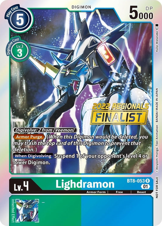 Image for Lighdramon (2022 Championship Offline Regional) [Online Finalist] (BT8-053 R) (New Awakening) - Digimon Card Game