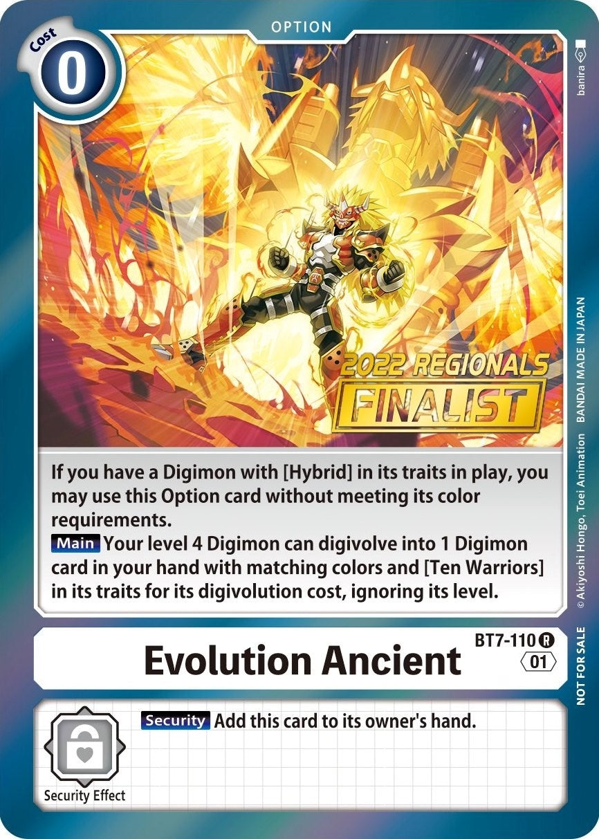 Image for Evolution Ancient (2022 Championship Offline Regional) [Online Finalist] (BT7-110 R) (Next Adventure) - Digimon Card Game