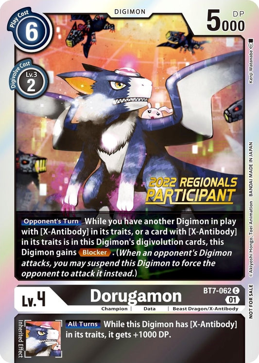 Image for Dorugamon (2022 Championship Offline Regional) [Online Participant] (BT7-062 C) (Next Adventure) - Digimon Card Game
