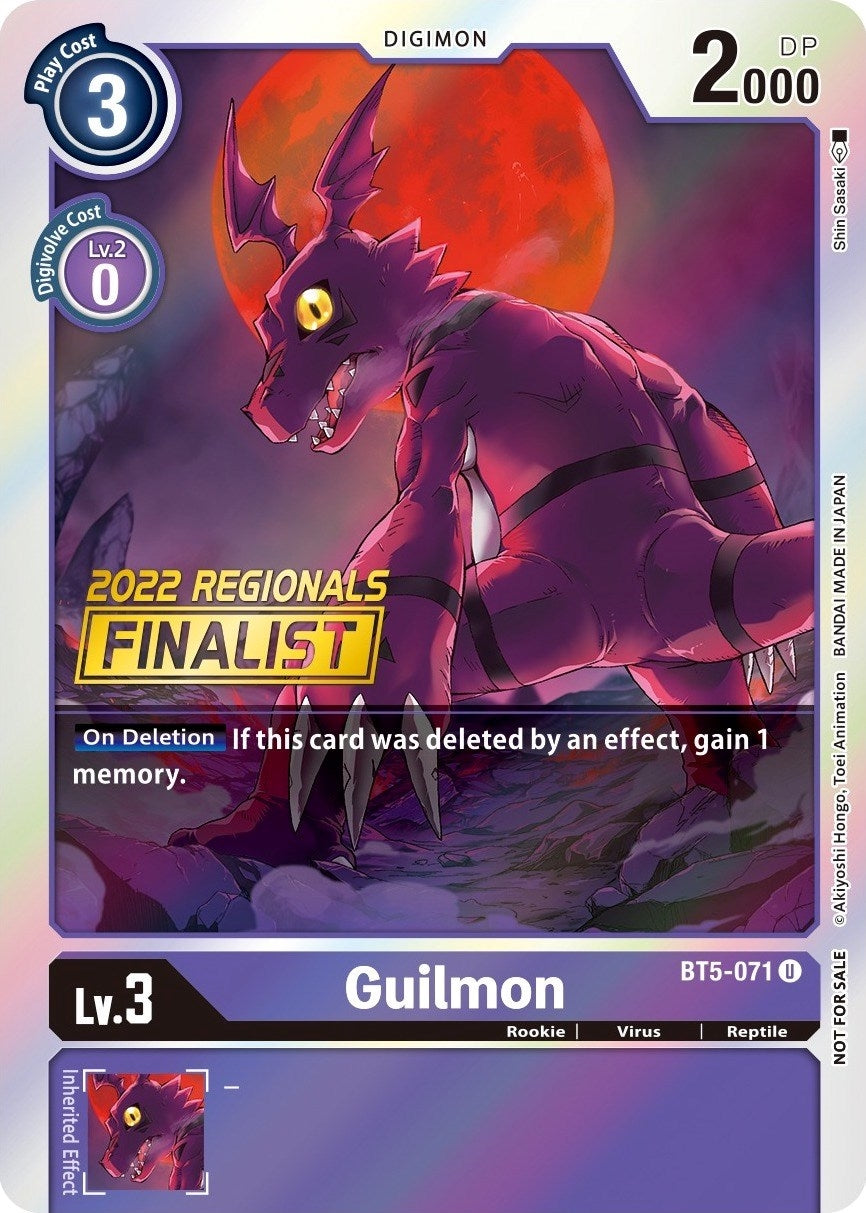 Image for Guilmon (2022 Championship Offline Regional) [Online Finalist] (BT5-071 U) (Battle of Omni) - Digimon Card Game