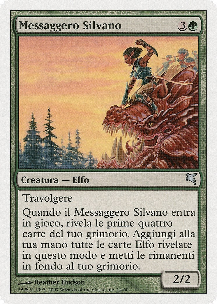 Image for Sylvan Messenger (Italian) - "Messager sylvestre" (B14) (Magic Encyclopedia 2005 (Salvat/Hachette)) - Magic: The Gathering