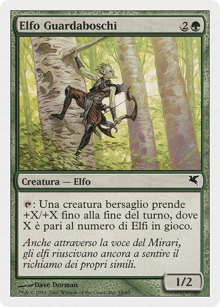 Image for Timberwatch Elf (Italian) - "Elfo Guardaboschi" (B18) (Magic Encyclopedia 2005 (Salvat/Hachette)) - Magic: The Gathering