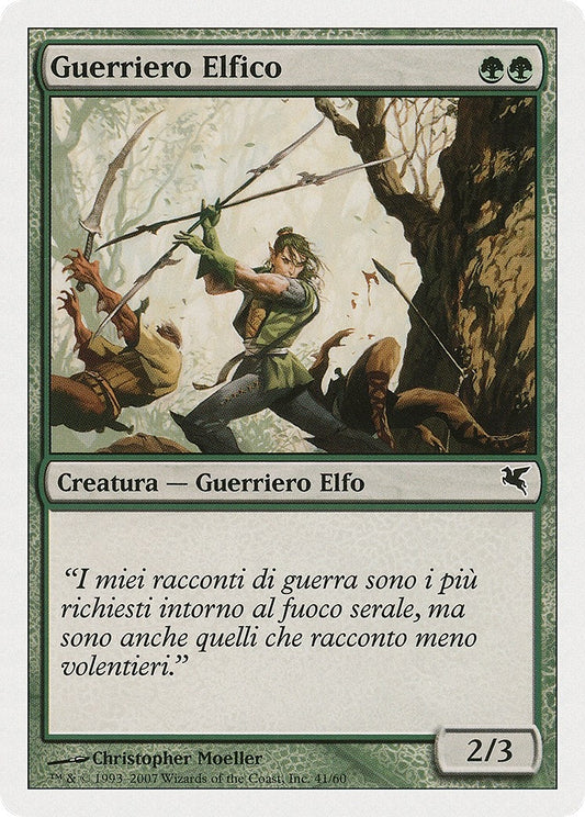 Image for Elvish Warrior (Italian) - "Guerriero Elfico" (B41) (Magic Encyclopedia 2005 (Salvat/Hachette)) - Magic: The Gathering