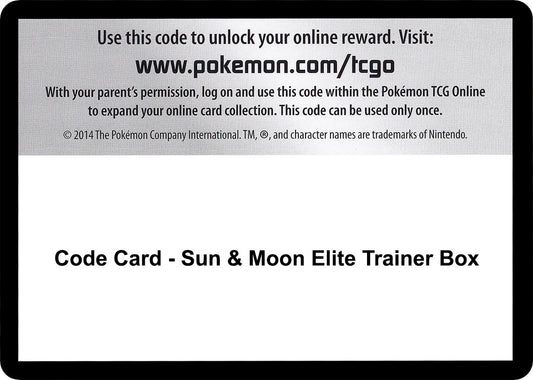 Image for Code Card - Sun & Moon Elite Trainer Box (SM Base Set) - Pokemon