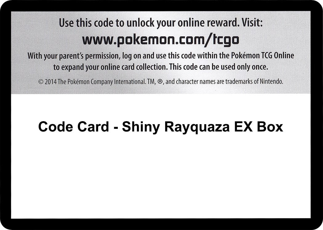 Image for Code Card - Shiny Rayquaza EX Box (XY - Ancient Origins) - Pokemon