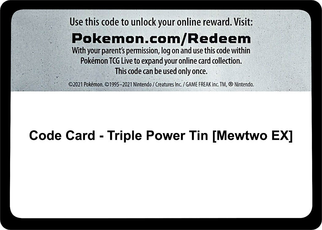 Image for Code Card - Triple Power Tin [Mewtwo EX] (XY - BREAKpoint) - Pokemon