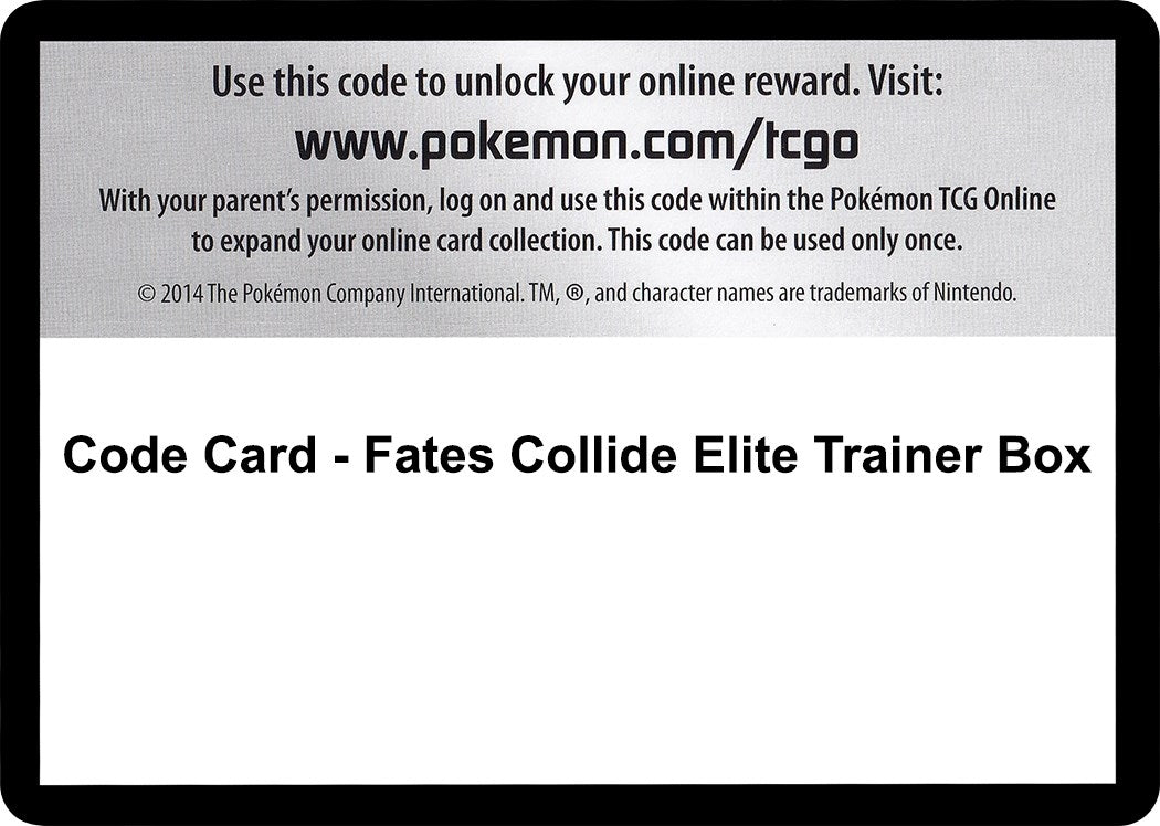 Image for Code Card - Fates Collide Elite Trainer Box (XY - Fates Collide) - Pokemon