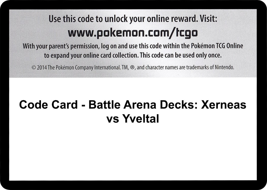 Image for Code Card - Battle Arena Decks: Xerneas vs Yveltal (XY - Furious Fists) - Pokemon