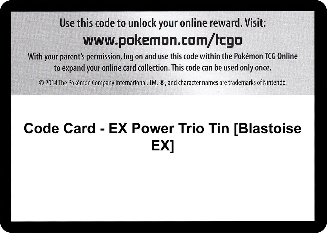 Image for Code Card - EX Power Trio Tin [Blastoise EX] (XY - Furious Fists) - Pokemon