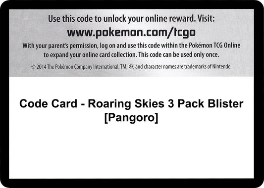 Image for Code Card - Roaring Skies 3 Pack Blister [Pangoro] (XY - Roaring Skies) - Pokemon