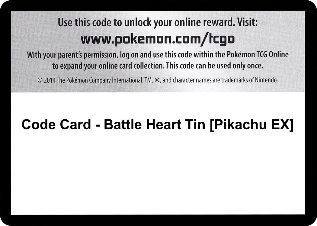 Image for Code Card - Battle Heart Tin [Pikachu EX] (XY - Steam Siege) - Pokemon