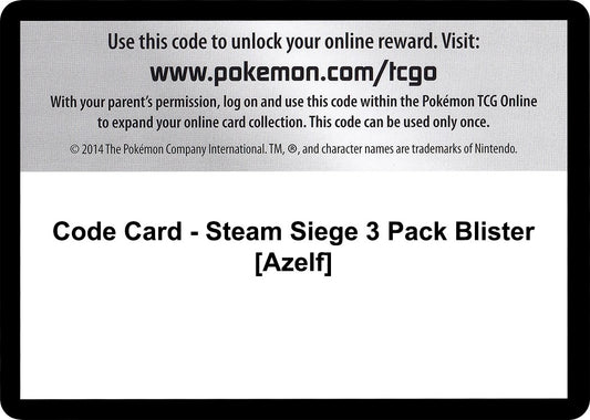 Image for Code Card - Steam Siege 3 Pack Blister [Azelf] (XY - Steam Siege) - Pokemon