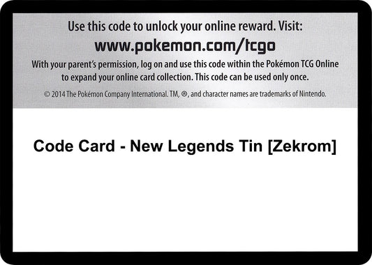 Image for Code Card - New Legends Tin [Zekrom] (Black and White) - Pokemon