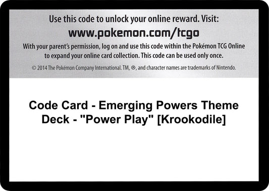 Image for Code Card - Emerging Powers Theme Deck - "Power Play" [Krookodile] (Emerging Powers) - Pokemon