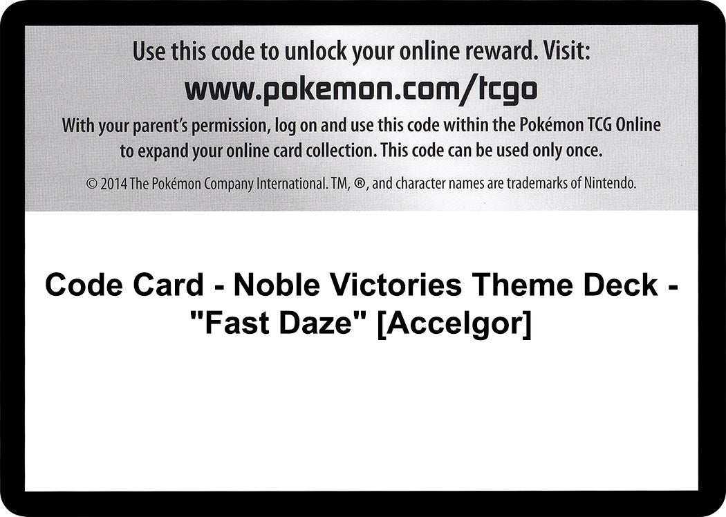Image for Code Card - Noble Victories Theme Deck - "Fast Daze" [Accelgor] (Noble Victories) - Pokemon
