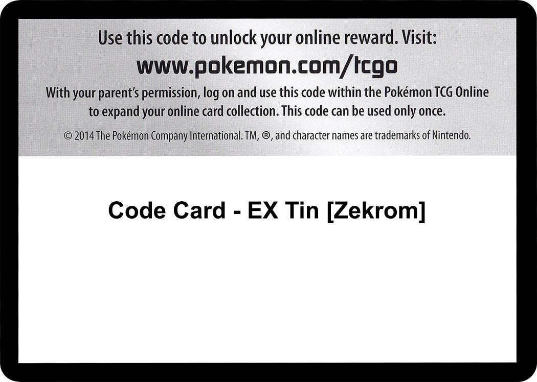 Image for Code Card - EX Tin [Zekrom] (Next Destinies) - Pokemon