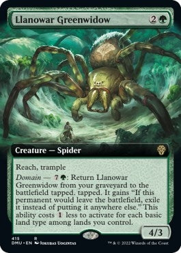 Image for Llanowar Greenwidow (Extended Art) (415) (Dominaria United) - Magic: The Gathering