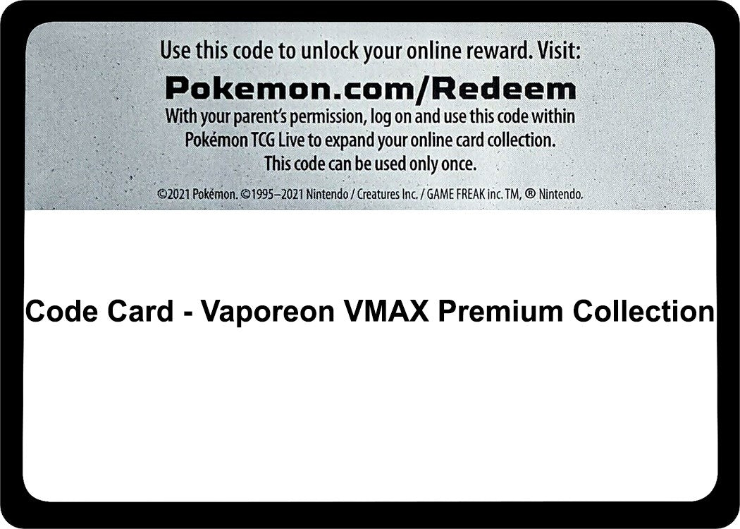 Image for Code Card - Vaporeon VMAX Premium Collection (Miscellaneous Cards & Products) - Pokemon