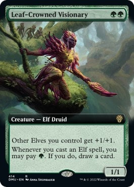 Image for Leaf-Crowned Visionary (Extended Art) (414) (Dominaria United) - Magic: The Gathering