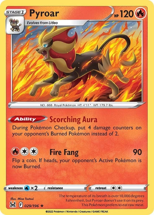 Image for Pyroar (029/196) (SWSH11: Lost Origin) - Pokemon