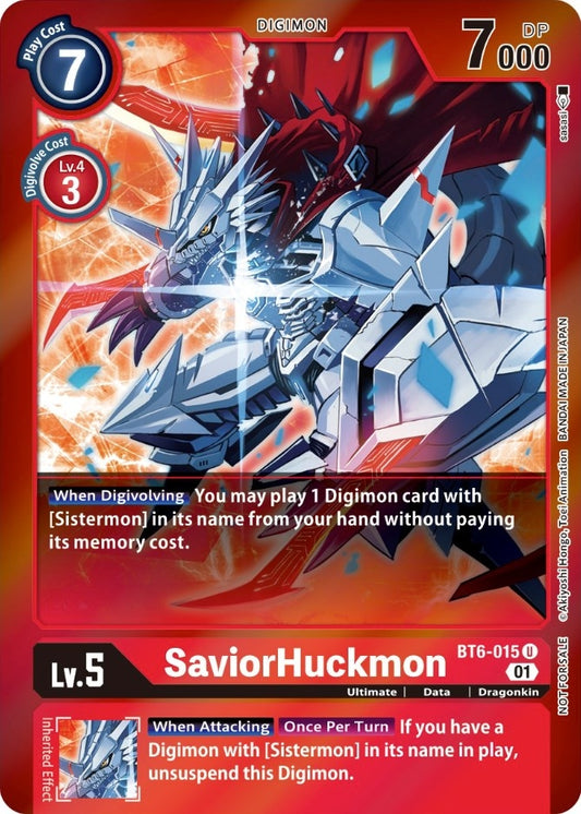 Image for SaviorHuckmon (Event Pack 3) (BT6-015 U) (Double Diamond) - Digimon Card Game