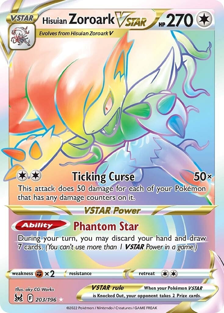 Image for Hisuian Zoroark VSTAR (Secret) (203/196) (SWSH11: Lost Origin) - Pokemon