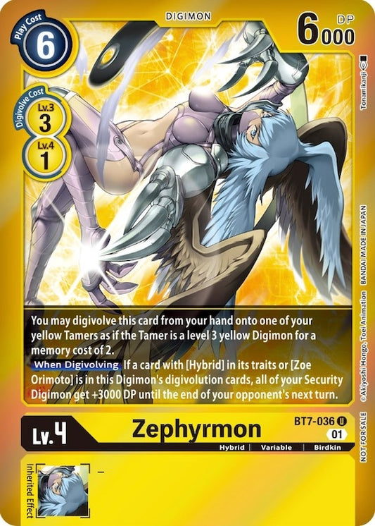 Image for Zephyrmon (Event Pack 3) (BT7-036 U) (Next Adventure) - Digimon Card Game