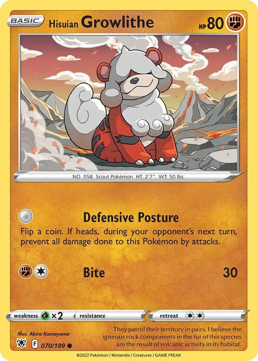 Image for Hisuian Growlithe - 070/189 (Cosmos Holo) (070/189) (Deck Exclusives) - Pokemon