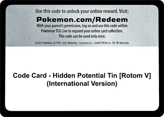 Image for Code Card - Hidden Potential Tin [Rotom V] (International Version) (Miscellaneous Cards & Products) - Pokemon
