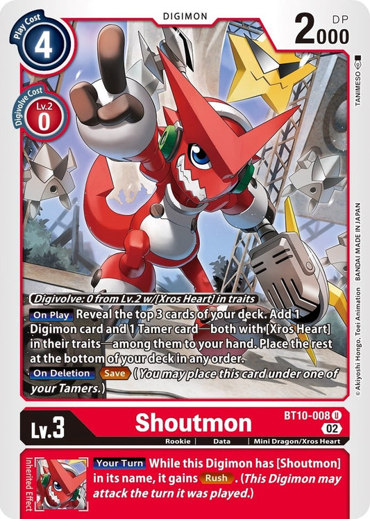 Image for Shoutmon (BT10-008 U) (Xros Encounter) - Digimon Card Game