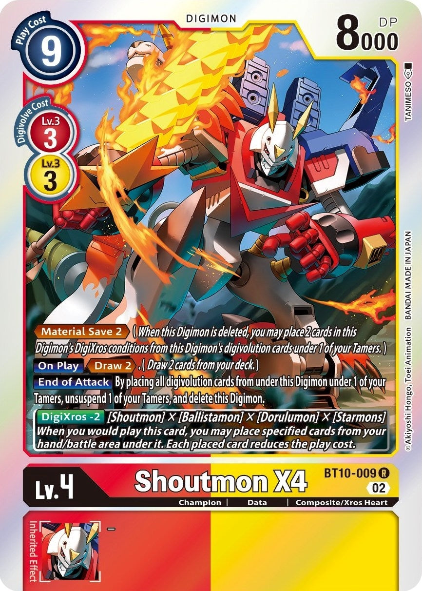 Image for Shoutmon X4 (BT10-009 R) (Xros Encounter) - Digimon Card Game