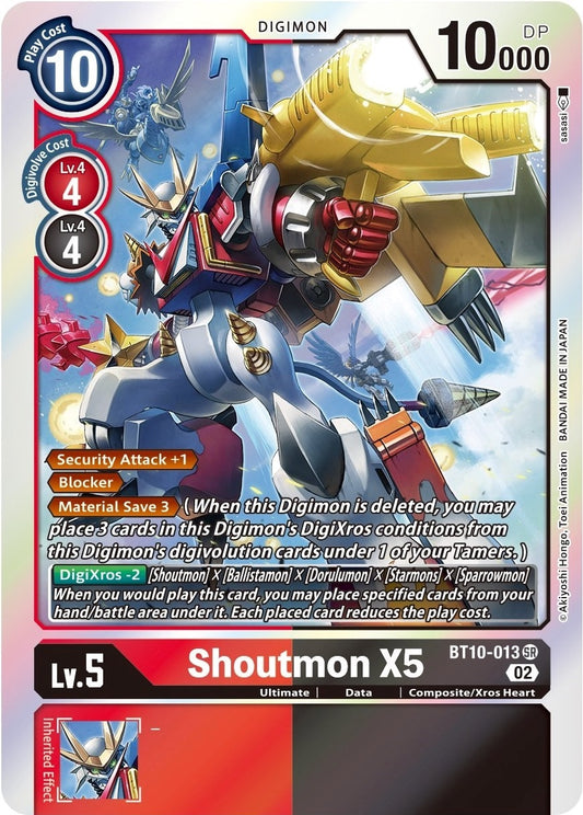 Image for Shoutmon X5 (BT10-013 SR) (Xros Encounter) - Digimon Card Game