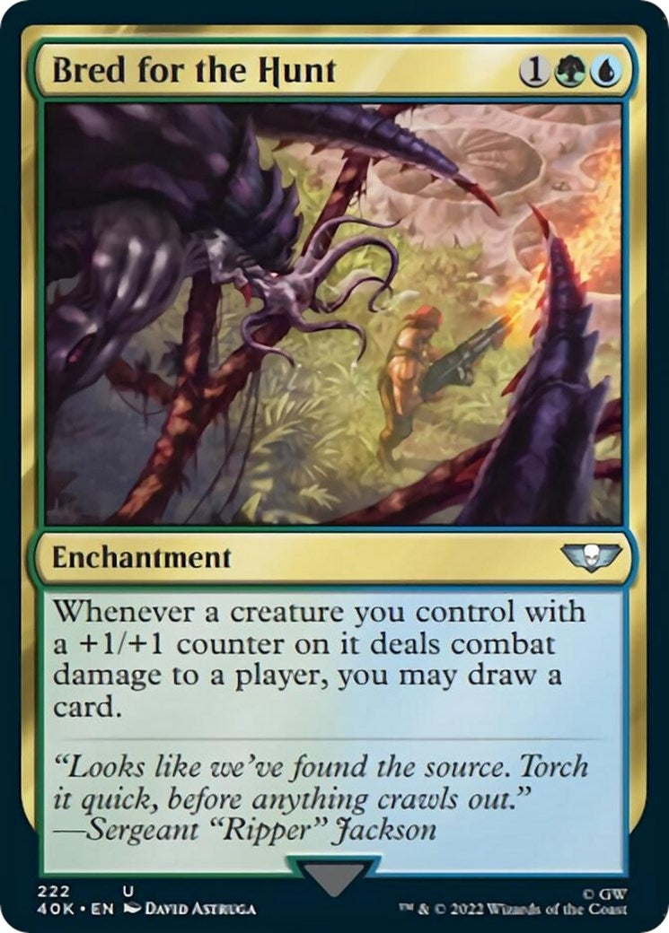 Image for Bred for the Hunt (Surge Foil) (222) (Universes Beyond: Warhammer 40,000) - Magic: The Gathering
