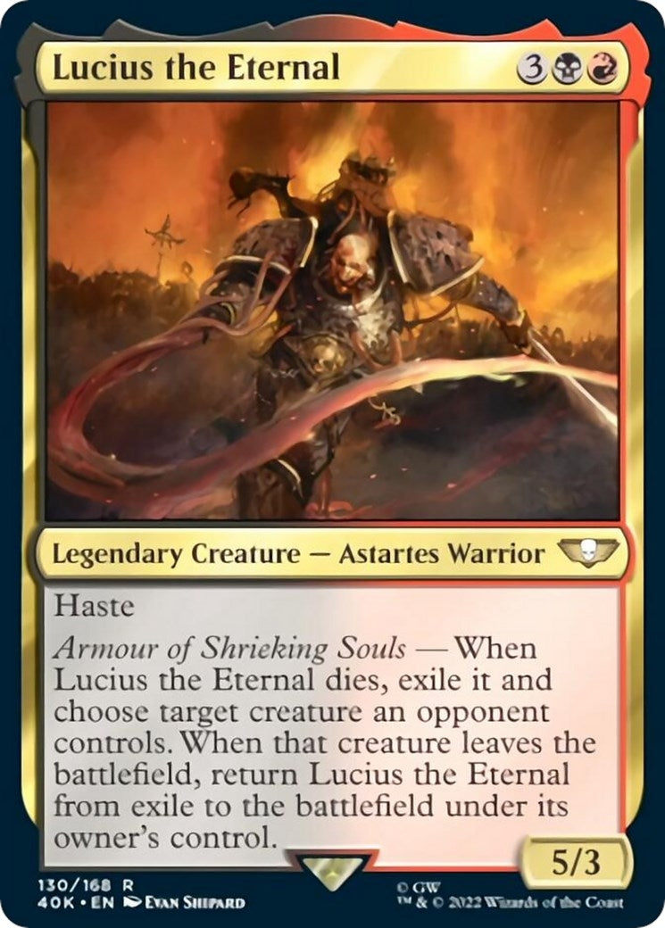 Image for Lucius the Eternal (Surge Foil) (130) (Universes Beyond: Warhammer 40,000) - Magic: The Gathering