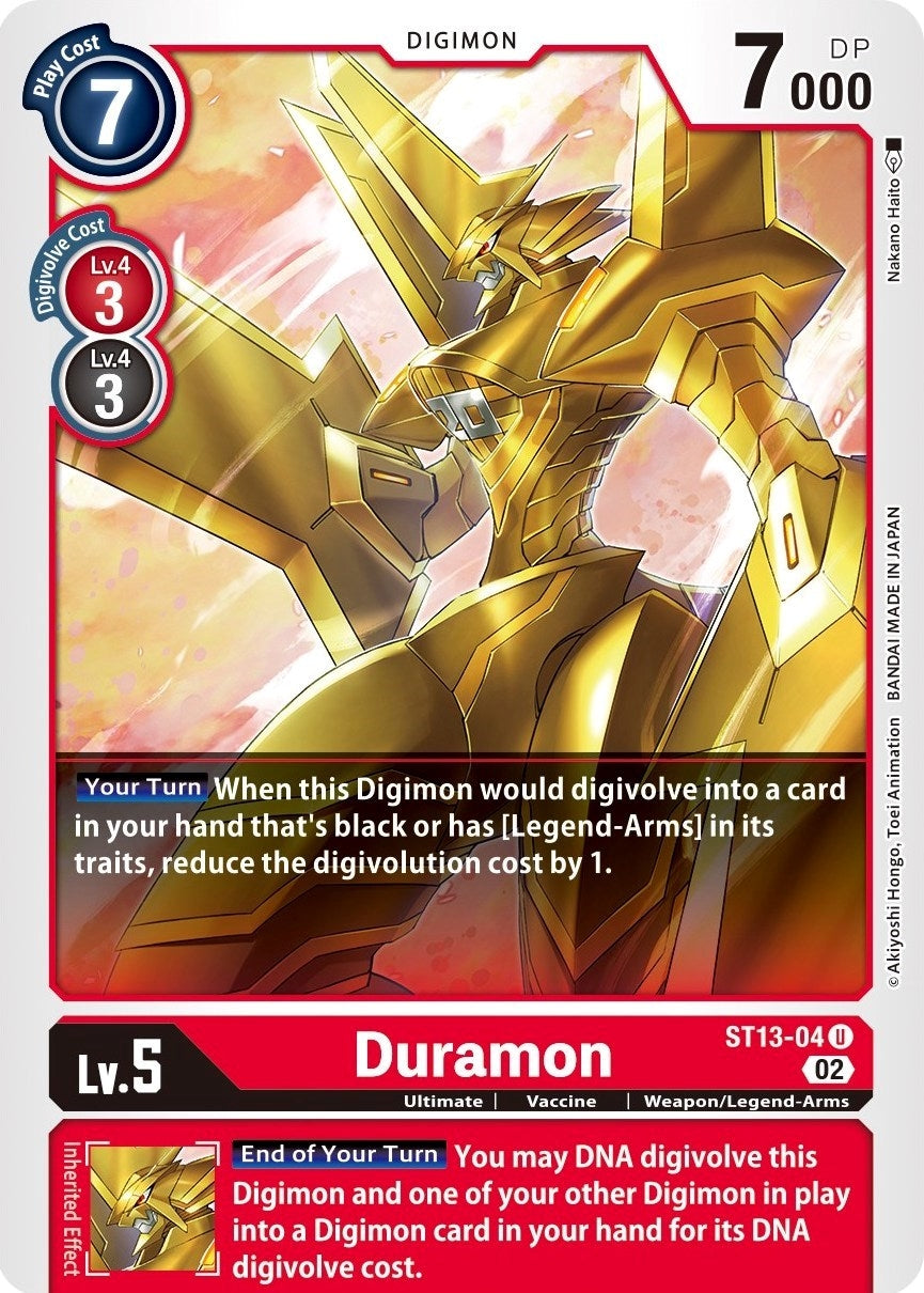 Image for Duramon (ST13-04 U) (Starter Deck 13: Ragnaloardmon) - Digimon Card Game