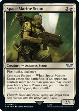 Image for Space Marine Scout (Surge Foil) (15) (Universes Beyond: Warhammer 40,000) - Magic: The Gathering