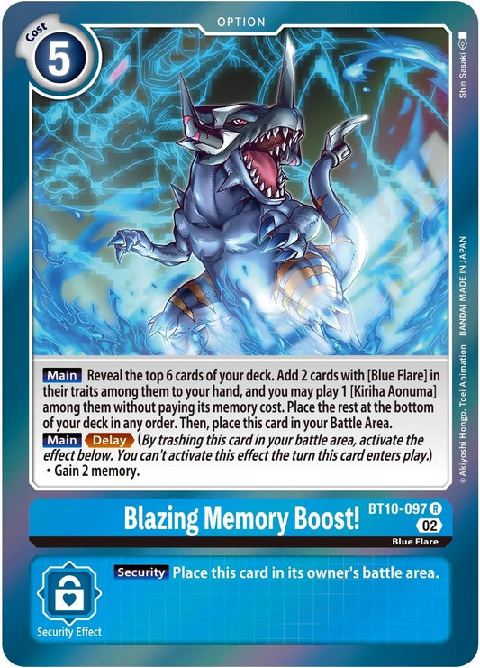 Image for Blazing Memory Boost! (BT10-097 R) (Xros Encounter) - Digimon Card Game