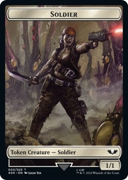 Image for Soldier (003) // Ultramarines Honour Guard Double-Sided Token (3 // 6) (Universes Beyond: Warhammer 40,000) - Magic: The Gathering