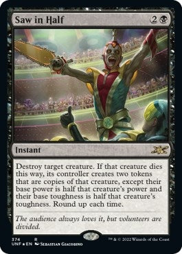 Image for Saw in Half (Galaxy Foil) (374) (Unfinity) - Magic: The Gathering
