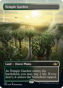 Image for Temple Garden (Borderless) (Galaxy Foil) (532) (Unfinity) - Magic: The Gathering