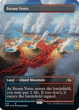 Image for Steam Vents (Borderless) (Galaxy Foil) (534) (Unfinity) - Magic: The Gathering